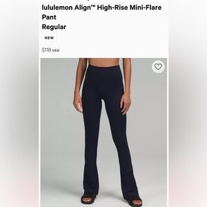 lululemon Align™ High-Rise Mini-Flare in Black size 4